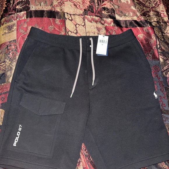 Polo Ralph Lauren Double-Knit Water Repellent Black/Reflective Cargo Shorts